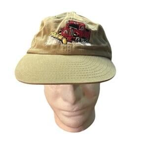 Vintage Nissun Snowplow Hat Brown Embroidered Truck Winter Dad Cap Adjustable